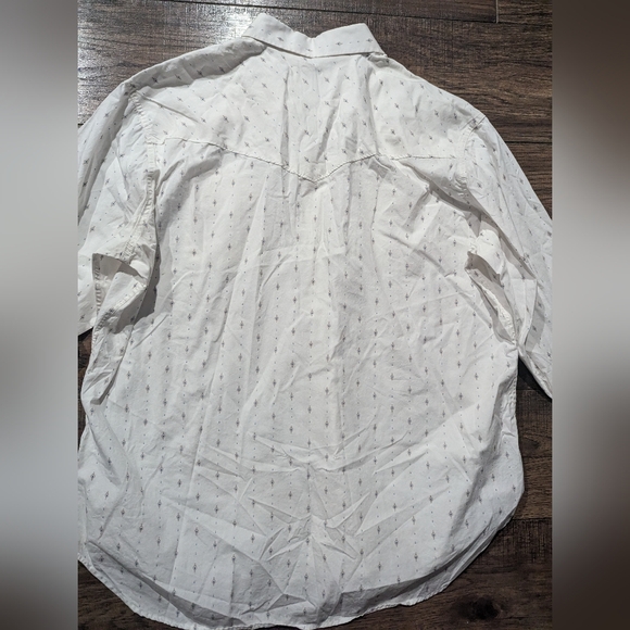 Ely Cattleman White Aztec Pearl Snap Shirt Mens 2XL Cowboy Western Long Sleeve - Picture 9 of 15